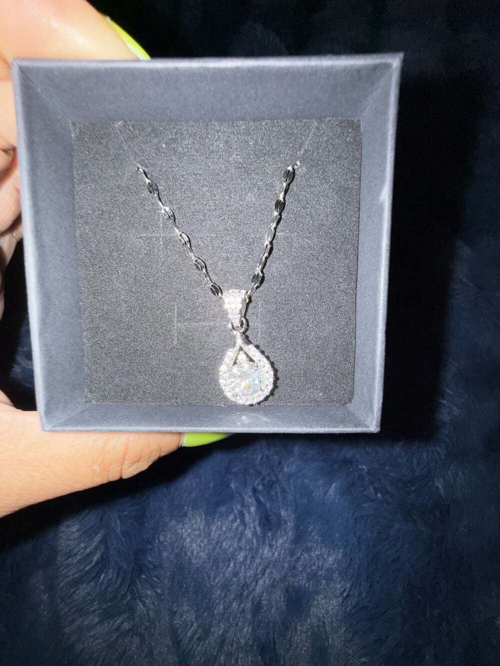 Certified Round Cut Moissanite Pendant Necklace